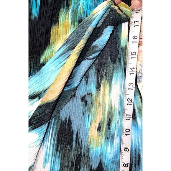 Sleeveless Pleated Maxi Paisley Dress XS By Future Collective High Ruffle Neck - Picture 6 of 6